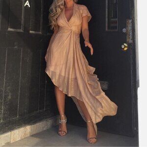 Ronny Kobo Yuval Silk Blend Asymmetric Mini Dress